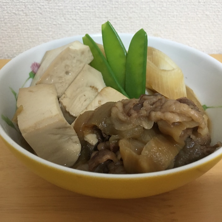 レトルトの牛丼で簡単肉豆腐